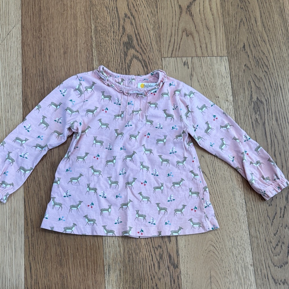 Baby Boden Pink Deer Print Kids Tunic